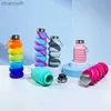 Water Bottles Collapsible Sports Water Bottle for Cycling Hiking Travel and Gym Silicone Water Bottles that Fold Easily yq240320