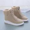 Casual Shoes 2024 Winter Boots Women Ankle Warm PU Plush Woman Sneakers Flats Lace Up Ladies Short Snow