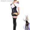 Costumes d'anime cosplay KDA Ahri, le jeu de rôle apporte un uniforme de jeu de rôle à neuf queues pour filles, robe une pièce Ahri, costume moulant Lolita, ensemble completC24320