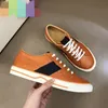 men womens casual shoes canvas sneaker lace-up Green and red Web stripe shoe Embroidered Luxurys Designers Flat mens sneakers size 34-46