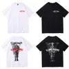 vlone 오리지널 디자인 남자 티셔츠 vlone 로고 여름 만화 칼라리스 슬리브 레터 느슨한 다목적 탑 티셔츠 핑크 블랙 흰색 빨간 146