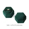 Sechseckige Samt-Schmuck-Ring-Box Aufbewahrungskoffer Ehering-Display-Boxen für Frauen Geschenk Ohrringe Verpackung LL