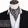 Papite papite Ikepeibao uomini lussuoso giallo paisley controllato seta cravat dot ascrovina floreale self -gentleman poliestere sciarpa crafamio all'ingrosso