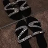 Slippers Sexy Mulheres Sandálias Summer Summer praia de boca rasa Rhinestones Show de moda Fashion Shoes leves Sandalias femininas H24032501