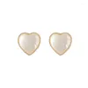 Stud Earrings Trendy Korean Resin Heart For Women Fashion Classic White Earring Female Jewelry Gifts Wholesale