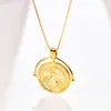 Style Instagram Niche à la mode marque créative foi pièce d'or collier rond chaud antique romain argent plaqué or 8uju