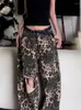 Dames Jeans Luipaardprint Koreaanse Stijl Gescheurd Gat Baggy Voor Dames Mode 2024 Lente Zomer Broek Oversized Denim Recht