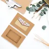 Present Wrap 10 PCS Window Envelope Box Lagring Container Vykort Förpackningspåsar Papperslådor som lindar Kraftfodral