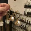 Orecchini a bottone Coreano alla moda fatto a mano con corda perla cerchio orecchino gioielli per le donne