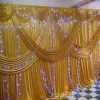 Decorations A set 3x6m Luxury Wedding backdrop with multiple gold drape wedding curtain with swag party decoration 274p