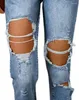 Женские джинсы 2024, весенняя мода, карманный дизайн, рваные вырезы с высокой талией, повседневная однотонная обтягивающая повседневная длинная уличная одежда Y2K