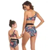 Maillots de bain pour femmes Sexy avec épaules inclinées et taille creuse deux pièces parent-enfant vacances à la plage costume brésilien