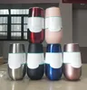 Tumblers 6Colors 6oz Flute Egg Cups Wine Glasses Stemless Rose Gold Stainless Steel Double Walled Vacuum Insulated Mugs With