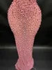 Novance Wholesale Products Glittering Crystals Sleeveless High Neck Pink Gown Long Dresses Women for Evening Paty Red Carpet