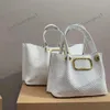 Beach Bags Women Designer Summer Straw Tote Travel Bags Canebags Tote Luxury Woven Straw Bag Purses Handbag With Pouch Large capacity Holiday Bag 240320
