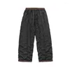 Męskie spodnie Mężczyźni japońskie odzież uliczna Plus w rozmiarze Zimowa kaczka w dół spodnie luźne swobodne zagęszczenie ciepły ładunek na zewnątrz