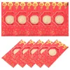 Envoltório de presente 10 pcs sorte dinheiro para atrair riqueza dragão moeda vermelho pacotes ano lanterna carteira envelope chinês pérola bolso de papel