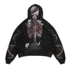 Popular Halloween Skull unisex 3D digital printed hoodie with hat long sleeved hoodie lazy style pullover