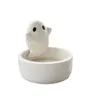 Candle Holders Halloween Ceramic Holder Ghostly Ceramics for Room Bathroom Decor Biała herbata światło świeca Bożego Narodzenia