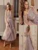 2020 Papilio Cocktail Dresses Tulle Tulle Tea Length Bateau Neck Long Sleeve Prom Dress Custom
