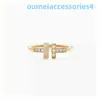 2024 Designer Luksusowa marka Pierścienie biżuterii S925 Srebrny Srebrny klasyczny podwójny złoty zestaw diamentowy Pierścień Star Pierścień wszechstronne generacja