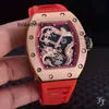 Desginer Mechanical Automatyczne L Watch Gumowa wielofunkcyjna różana superklon męski czarny zegarek złota mężczyźni Sapphire Automatyczny mechaniczny