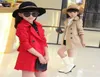 Nya Spring Autumn Girls Long Trench Coat Double Breasted Quilted Button Up Kids Fashion Jackets med Belt Children Costumes IKVX9542360