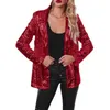 Women's Suits 2024 Small Suit Commuter Cardigan With Polo Collar Long Sleeves Sequin Style Casual And Versatile Coat For Women