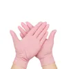 Pink Gloves Disposable 100Pack Nitrile Powder Latex Free NonSterile Food Cleaning Beauty Salon Kitchen Household 240314