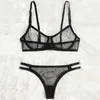 Sexy Set Sexy Transparante Mesh Vrouwen Lingerie Set Erotisch Ondergoed Stalen Gaas Beugel Erotische Set Sexy Lingerie Vrouwen 24319