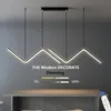 Pendentif LED moderne Light Gold / Black Long Line Pendant Light for Restaurant Study Office Office Coffee Home Decoration Luxury 240320