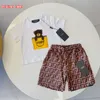 F designerkläder set baby flickor pojkar shorts kjol blommor bokstav set barn lyxig original etikett set tjej barn klassiska kläduppsättning brev ärm