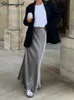 ストリームガール女性のためのラインロングサテンスカート
