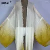 KIMONO Summer Gradient Color Beach Stroje dla kobiet pokrywka długa płaszcz Elegancki Africa Maxi Sukienka Boho Beachwear