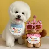 Vêtements pour chiens Chapeau de chat pour animaux de compagnie Bavoir pour accessoires d'anniversaire Mignons casquettes / bavoirs Costume Fournitures de décoration de fête