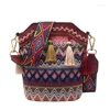 ショルダーバッグヴィンテージ女性バッグタッセルエスニック手織りのクロスボディレディヒッピースリングレディースハンドバッグ