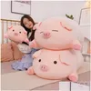 Poupées en peluche P 40/50/60 / 80cm Squish Pig Peluche Poupée Couchée Piggy Jouet Animal Doux Tarte Oreiller Coussin Enfants Bébé Cadeau Réconfortant 22040 D Dhm4G