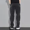 Pantalon pour hommes Casual Homme Droit Pantalon Noir Pour Hommes Hippie Rides Été Streetwear Polyester Esthétique Mode Élégant Coton Y2k