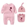 Luksusowy projektant Baby Cotton Scossuit Zestaw Romper Kid Joks Sukus Nowe dziecko Flower Ubrania chłopców Zestaw Bodysuit Odzież dla dzieci