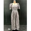 Ubranie etniczne 2024 Elegancka Abaya Floral Print muzułmańskie kobiety z krótkim rękawem długi maxi sukienka Puff Kaftan Turcja Arabska suknia Party Vestidos