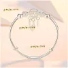 Bangle Bangle Sterling Sier Adjustable Women Elegant Jewelry 2024 Dreamcatcher Tassel Feather Round Bead Charm Bracelet For Drop Deliv Dhjoh High Quality