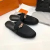 Slippers Size 35-41 Beach Shoes For Women Spring Summer Est Stretch Fabric Flat Metal Decoration Slides Mules Designer