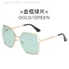 Diseñador Gicci Cucci Gafas de sol Gs Nueva moda Gafas de sol con montura grande Moda para mujer Gafas de sol huecas de metal degradado