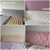 Tjockna quiltad sänghuvudskydd sammet plysch headboard täcker mjuka fasta färg sängar bakåtskydd slipcovers tvättbar heminredning 240309