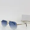 Neue Modedesign-Pilotensonnenbrille 40050U, Metallrahmen, randlose Schnittlinse, einfacher und beliebter Stil, vielseitige UV400-Schutzbrille