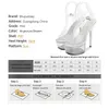 Dress Shoes Shuzumiao 34-43 Summer Sexy Super High Heels 15CM Stiletto Waterproof Platform Sandal Transparent Crystal Wedding Shoe for women H2403215S00