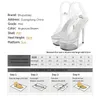 Robe chaussures 2020 nouvelles femmes sexy talons hauts 15cm été femme transparent cristal plate-forme sandales plus taille mince mariage H240321UIZG6DSS