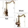 Bathroom Sink Faucets Antique Brass Basin Carved Faucet Europe Style Para Tap 360 Rotation Single Handle Mixer