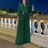 2024年の服を着た女性の春と秋のハイエンドVネック長袖シャツエレガントで優雅なウエストスパンコールフレンチワイドレギンスパンツ