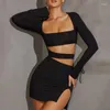 Beach Coverup For Women Outlet Dress Korean Summer 2024 Swimwear Cover Up Bath Exits Long Sleeve U Brought Hollow Out Brief